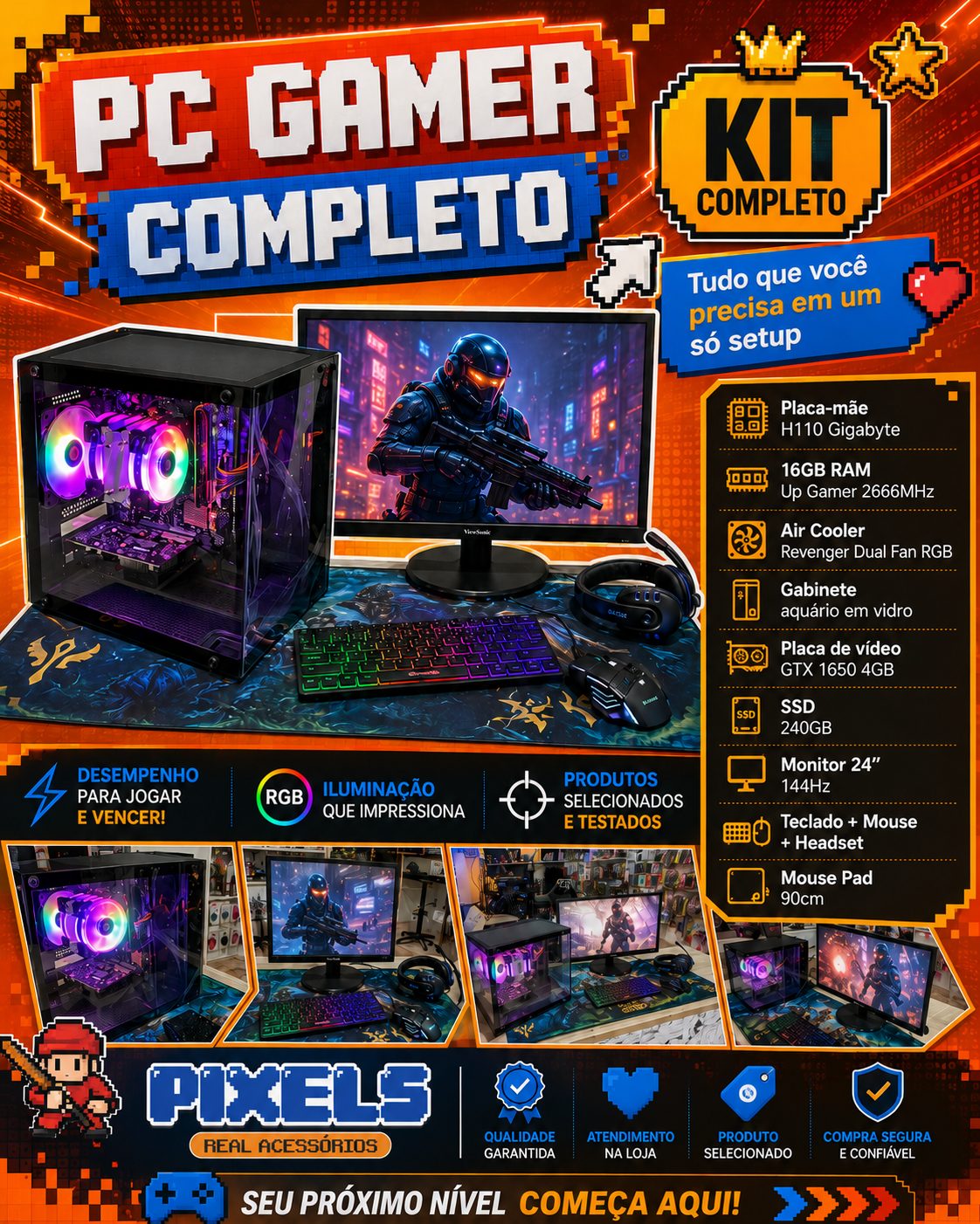 Pc Gamer da PIXELS  (I5 - 7400)