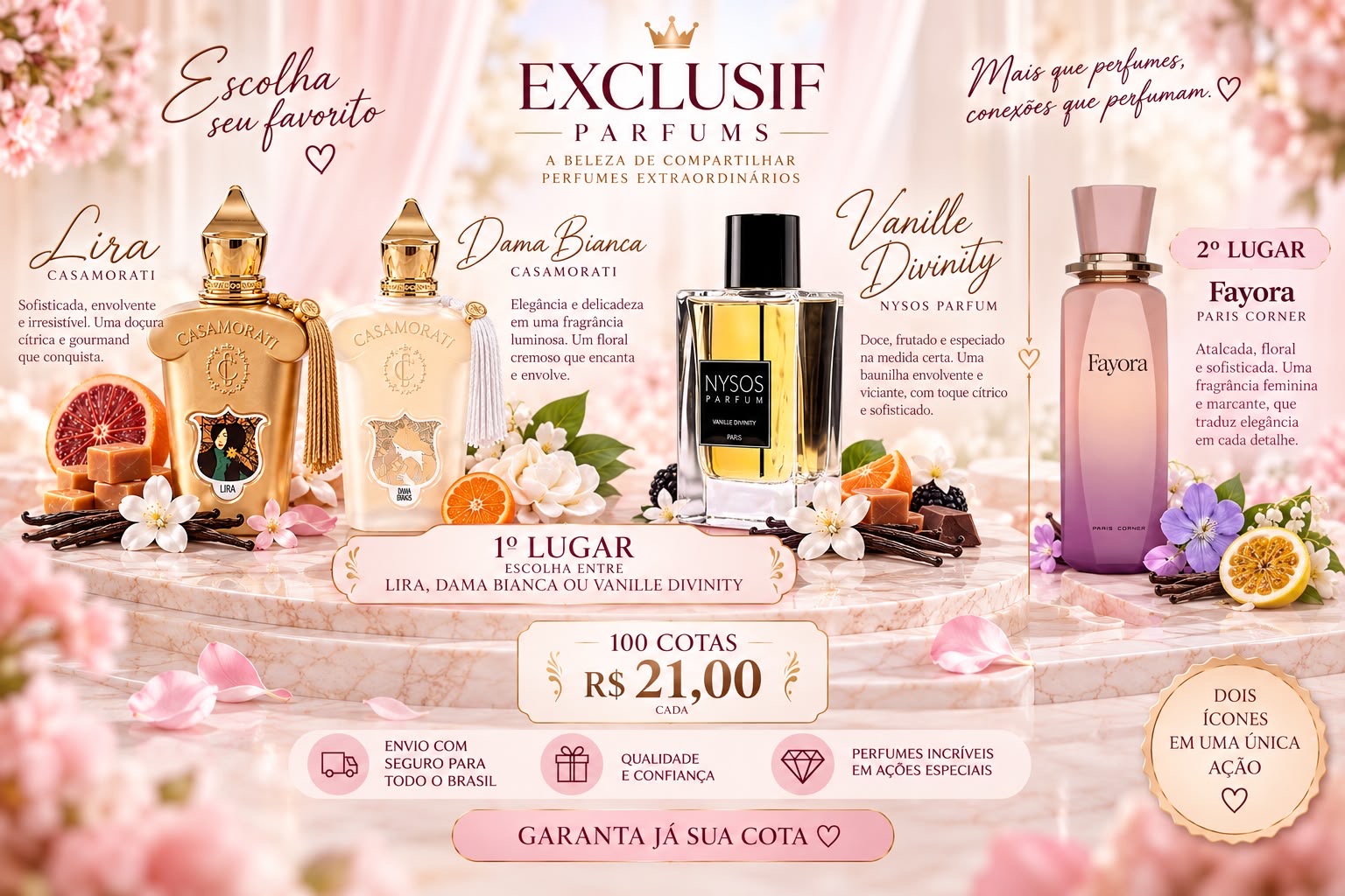 EXCLUSIF PARFUMS | VANILLE DIVINITY OU CASAMORATI - LIRA OU DAMA BIANCA
