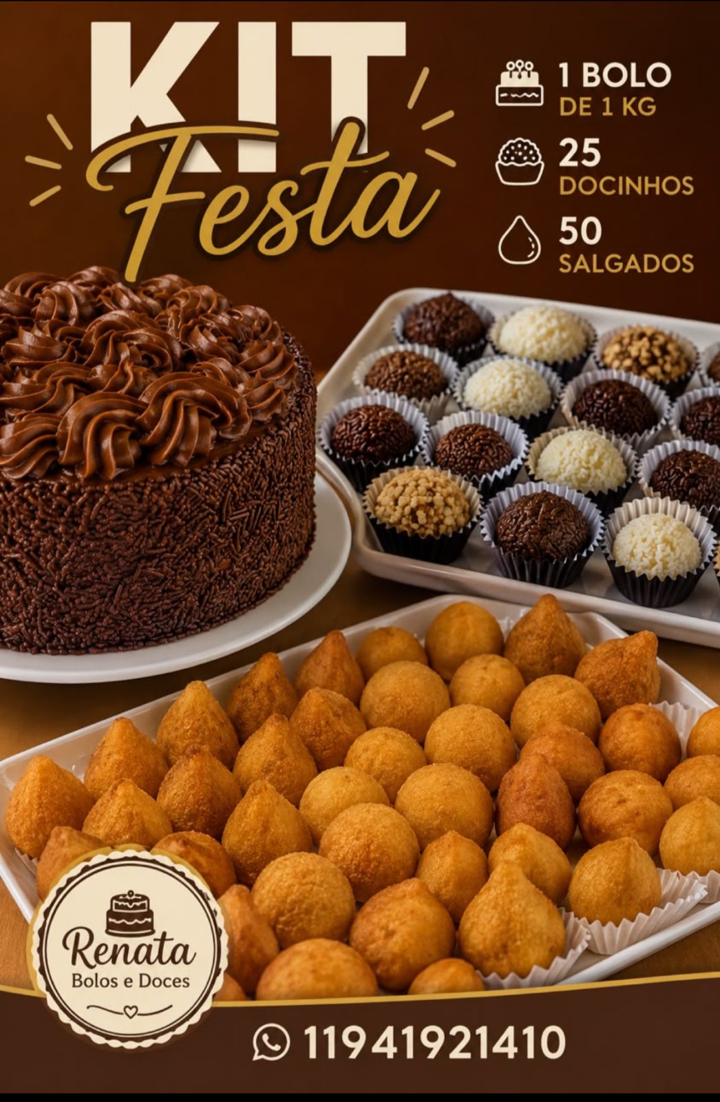 Kit bolo salgado e docinhos