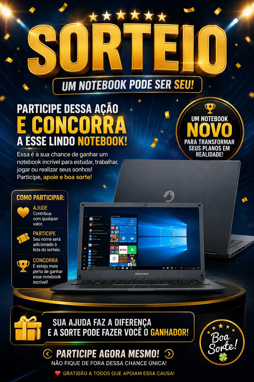 Sorteio de um notebook