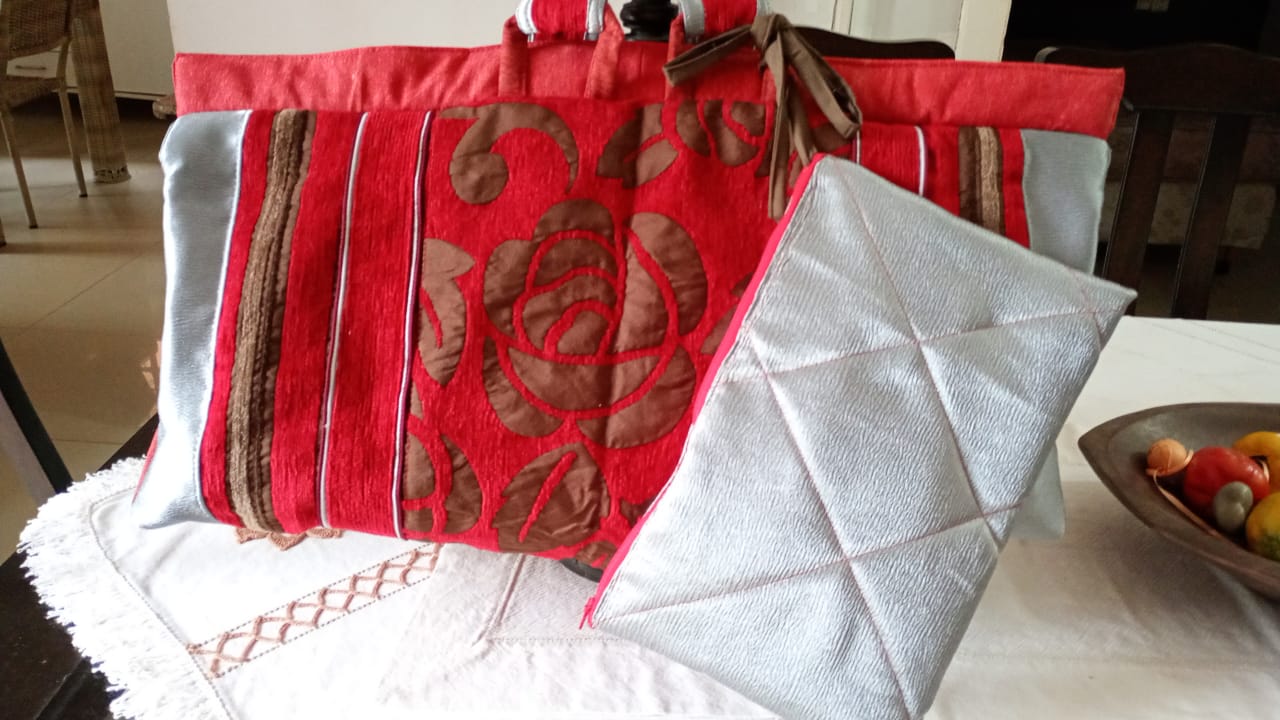 ❤️  Rifa – Ecobag Artesanal Exclusiva Vermelha com Necessaire